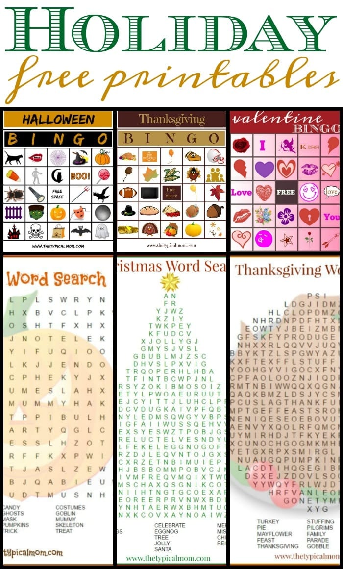 Free Holiday Printables The Typical Mom
