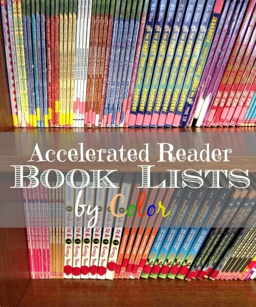 Colorful children's books fill the shelves, meticulously organized by accelerated reader levels by color.