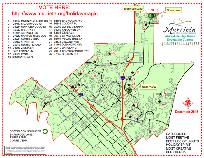 Murrieta Christmas Lights Map · The Typical Mom