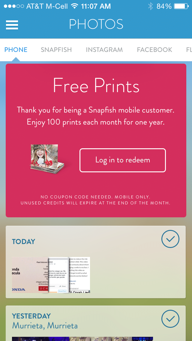 1,200 free prints every year from snapfish & shutterfly