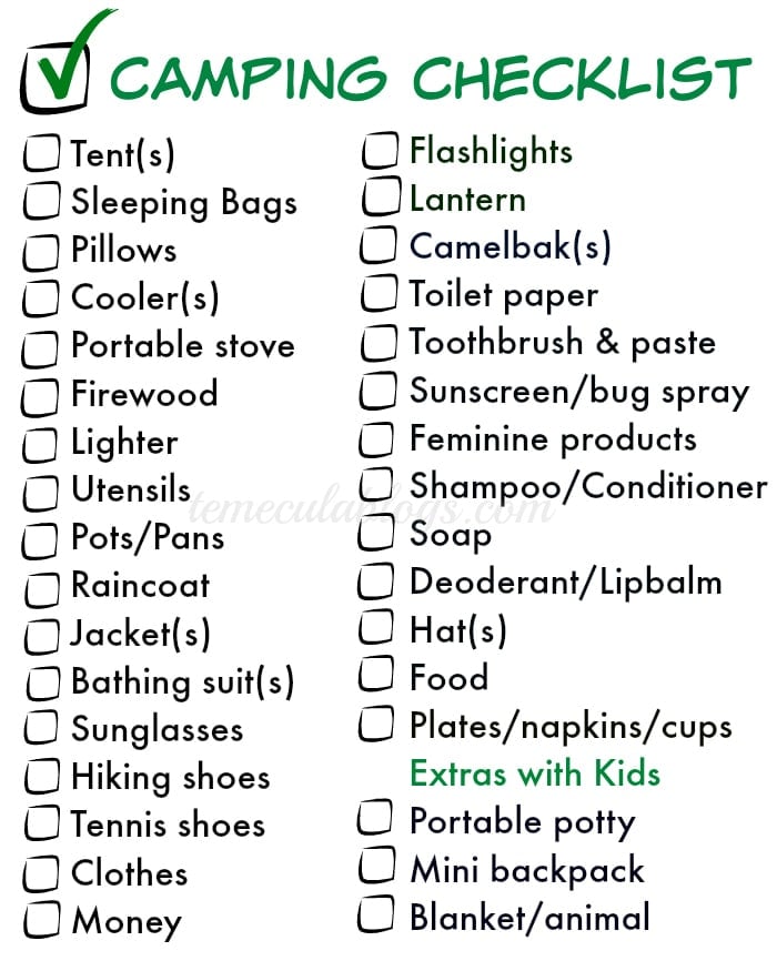 The Ultimate Family Camping Checklist - Free Printable - Bring The Kids