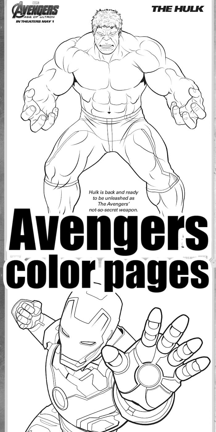 Free Marvel Avengers Coloring Pages - The Hulk - IronMan Coloring Page