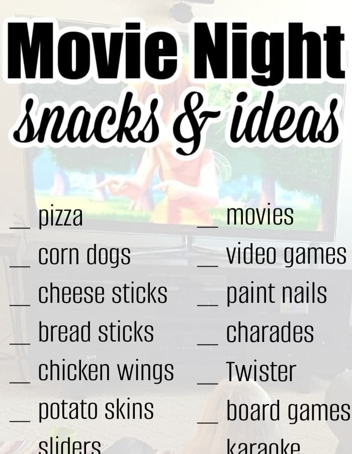 Family Movie Night Ideas at Home with Kids Free Printable Checklist
