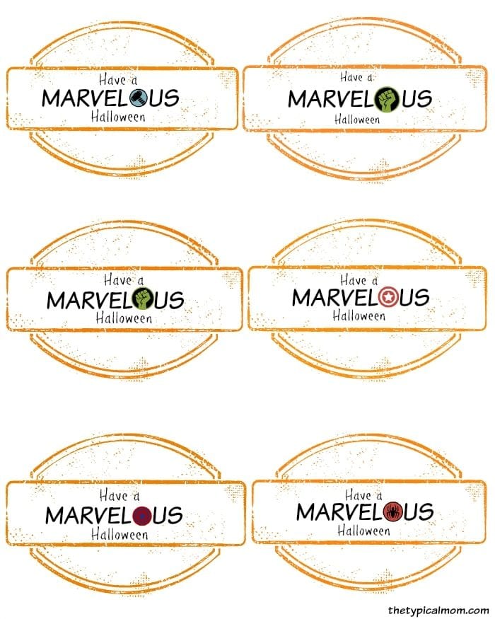 Printable Marvel Halloween Wrappers.