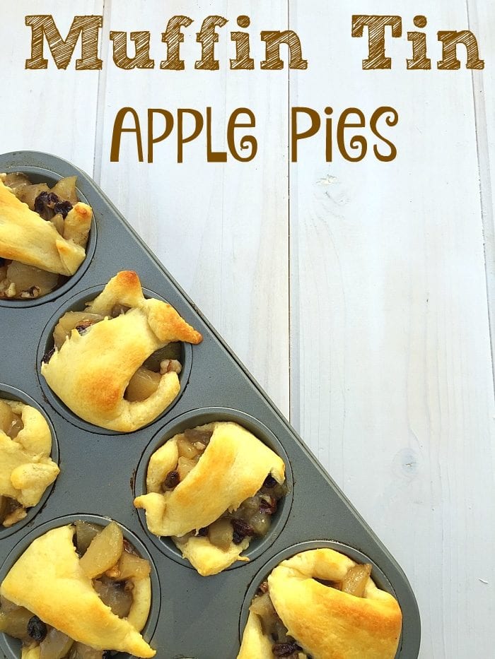 Mini Apple Pies with Cinnamon Rolls Crescent Rolls in Muffin Tin