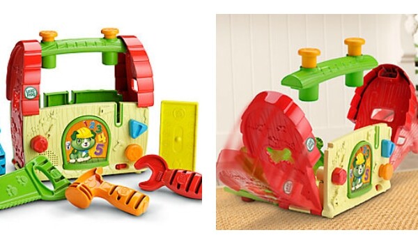 Introducing the Scout's Build and Discover Tool Set, a vibrant toy toolbox featuring red, green, and yellow hues. This set includes pretend tools like a wrench, saw, and screwdriver—perfect for little explorers eager to build and discover new adventures.