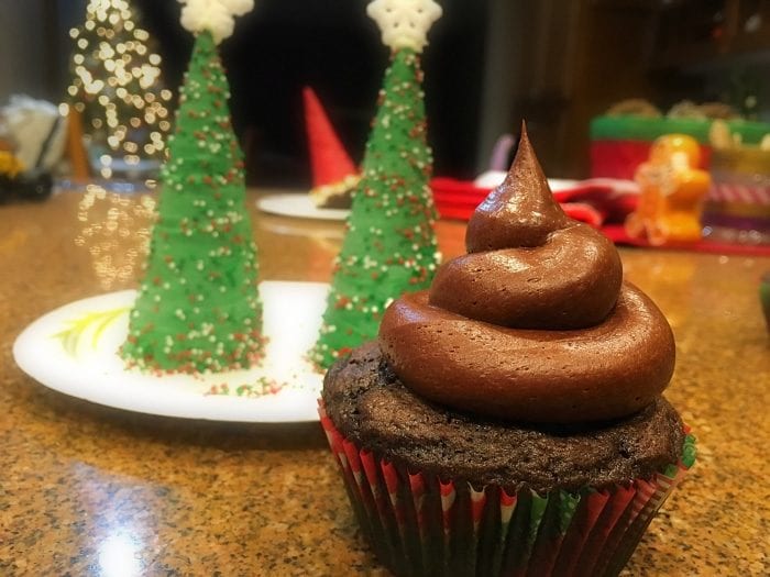 Christmas tree cupcakes