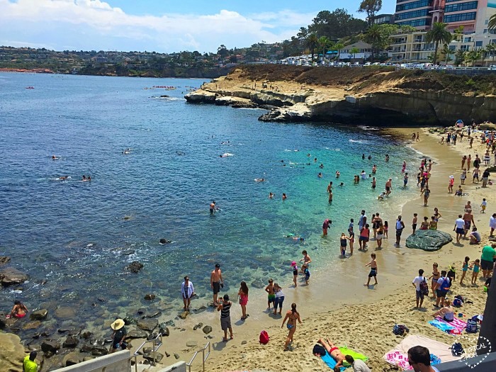 Teenagers rock pool fishing and exploring the low tide sea water