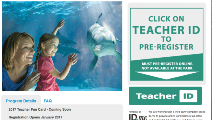 free sea world tickets for teachers