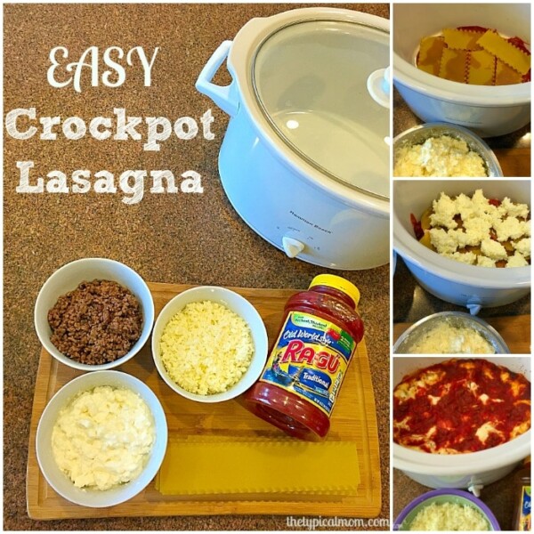 Easy slow cooker lasagna recipe.