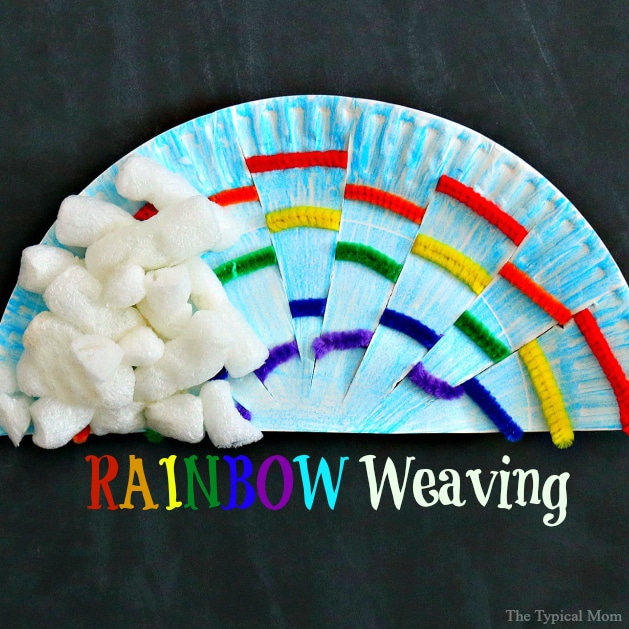 Rainbow Weaving with Paper Plates and Pipe Cleaners