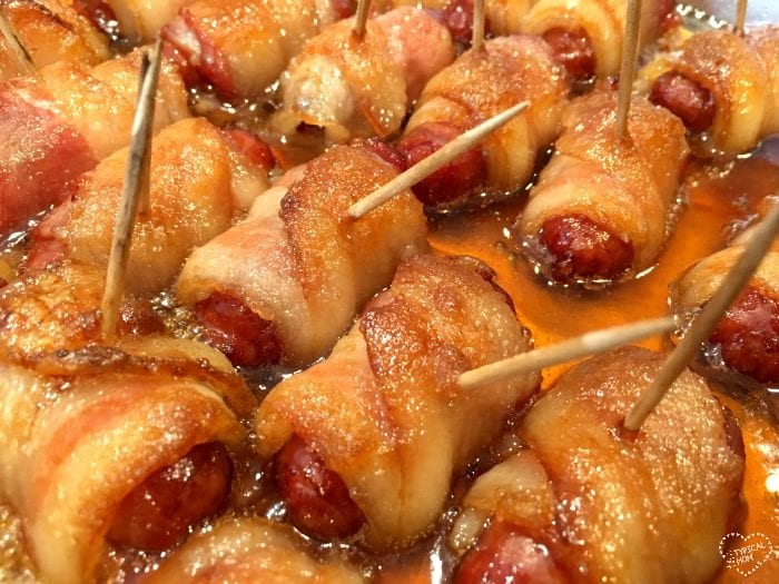 Bacon Wrapped Little Smokies with Brown Sugar Appetizer