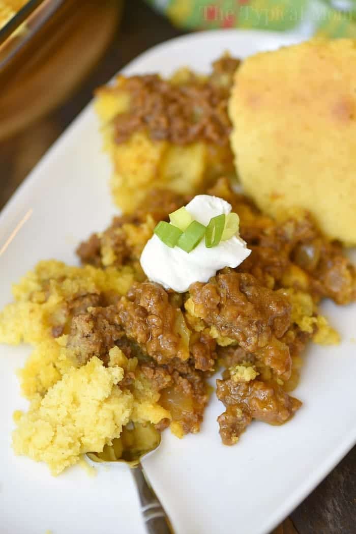 Cornbread Sloppy Joe Casserole - Jiffy Sloppy Joe Casserole