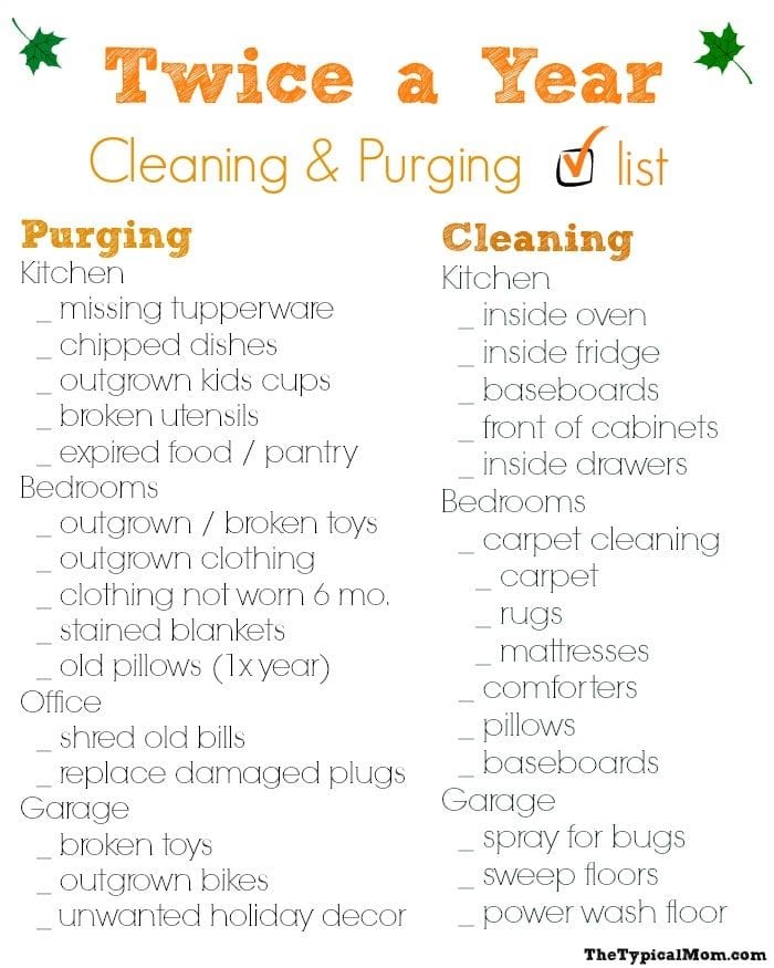 House Cleaning Checklist The Typical Mom