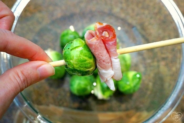 Grilled brussel sprouts on the grill