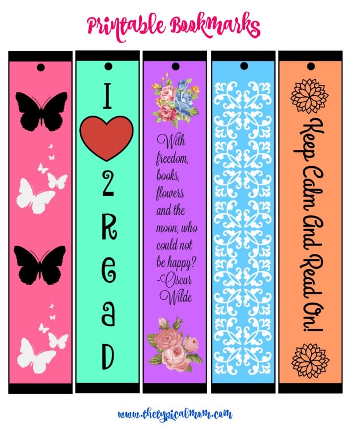 Free Printable Bookmarks · The Typical Mom