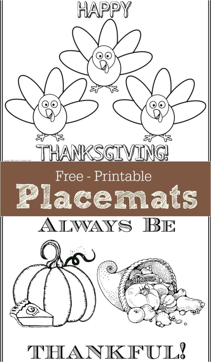 thanksgiving day coloring page placemat