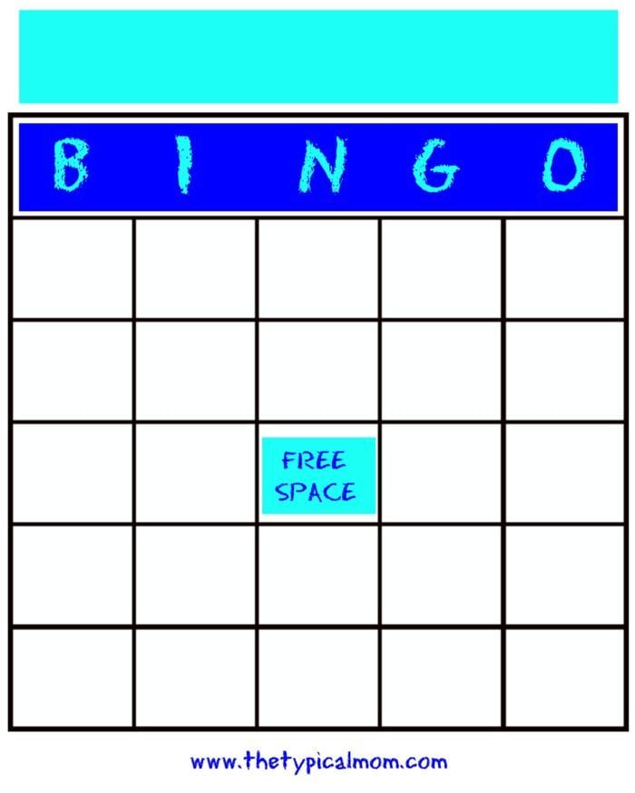 Free Printable Blank Bingo Cards · The Typical Mom