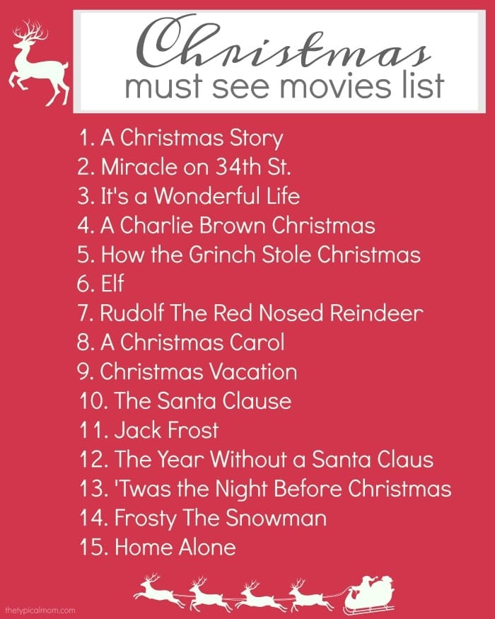 Best Christmas Movies List Printable · The Typical Mom