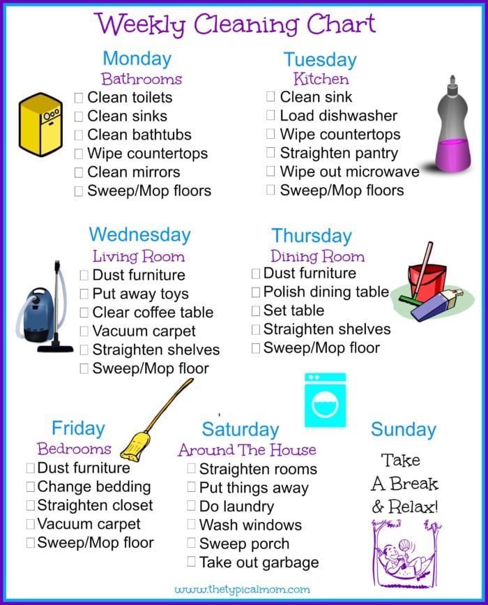 House Cleaning Schedule · The Typical Mom