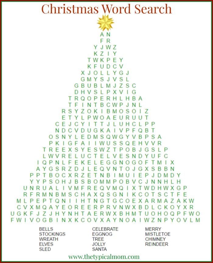 Christmas Word Search The Typical Mom