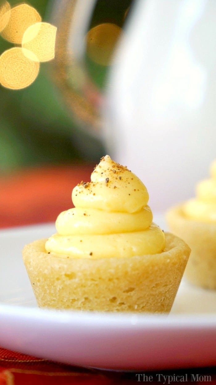 egg nog cookie cups