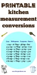 Free Kitchen Measurement Conversion Chart PDF