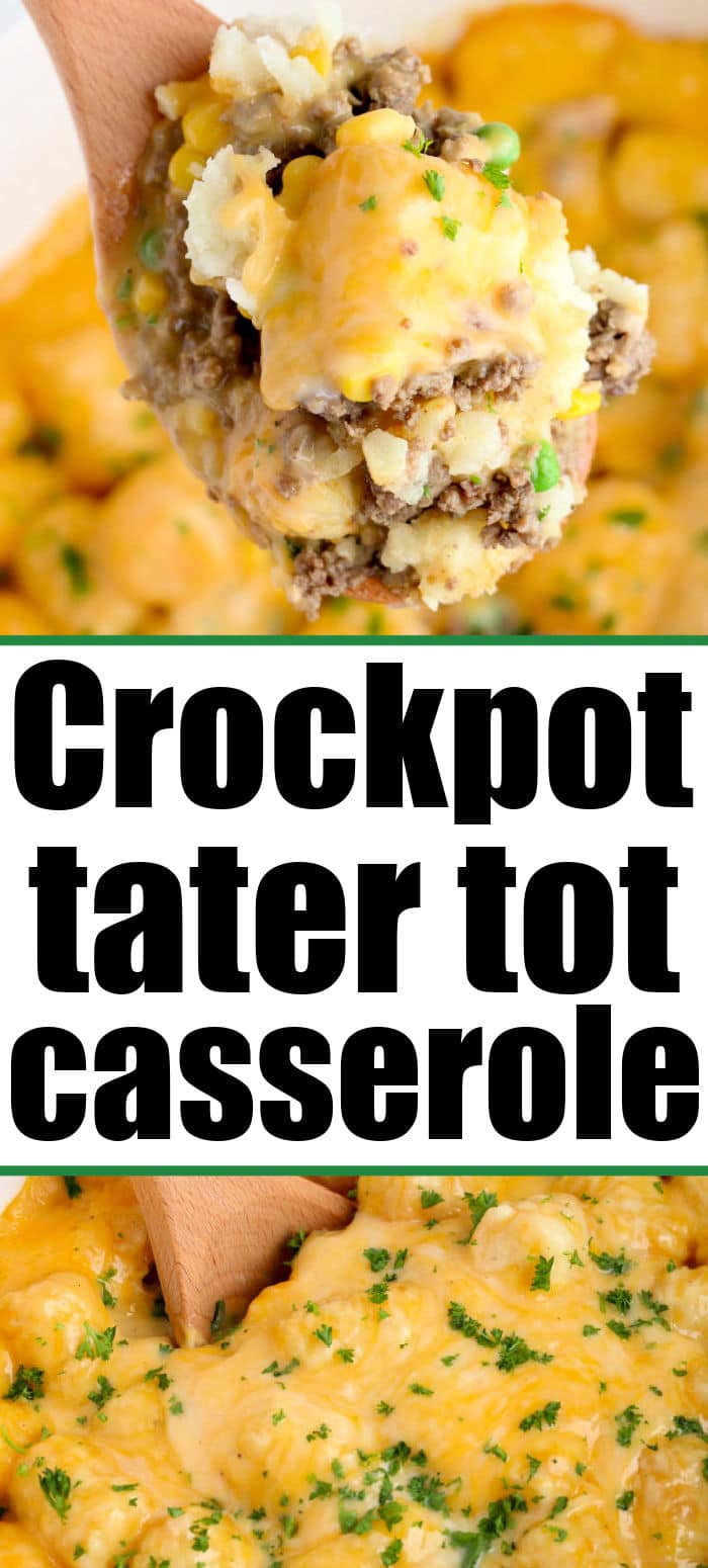 Crock Pot Tater Tot Casserole with Cream of Mushroom Soup