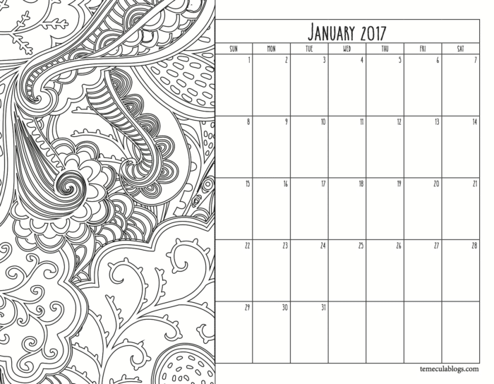 Free Printable Monthly Calendar for Each Year