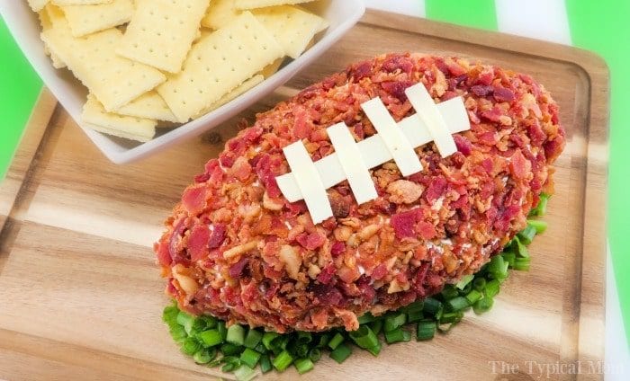 Football Cheese Ball with Bacon - Football Shaped Cheese Ball