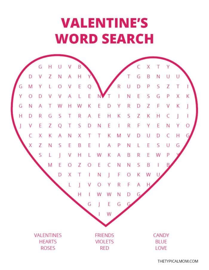 valentine word search the typical mom