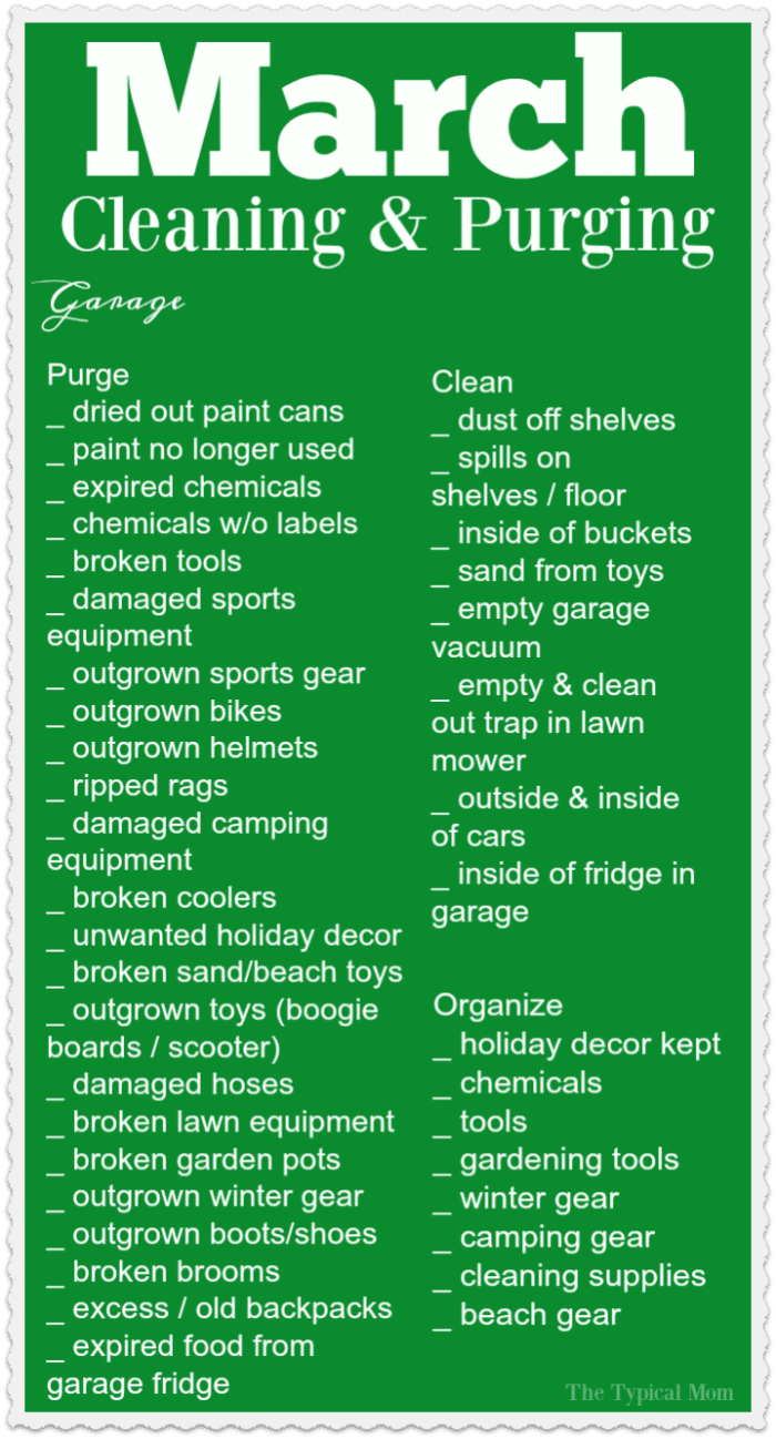 March Cleaning Checklist The Typical Mom