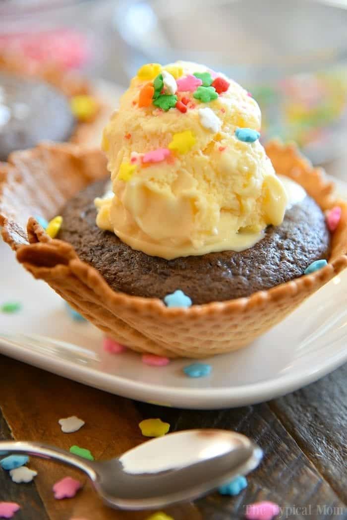 DIY Waffle Bowl Mini Cakes