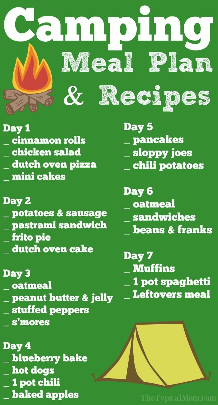 Camping Meal Planner Template