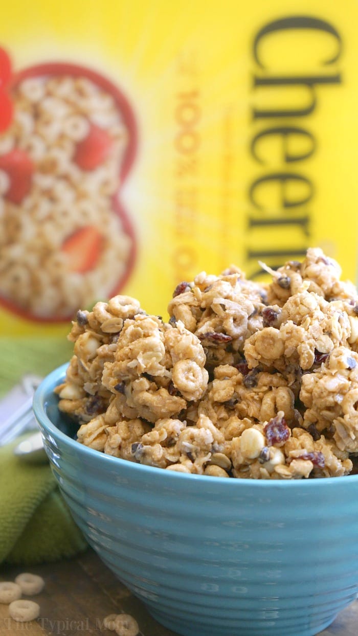 no bake peanut butter cereal bites