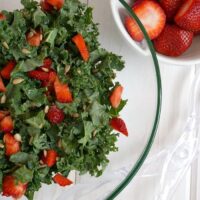 Kale Strawberry Salad with balsamic