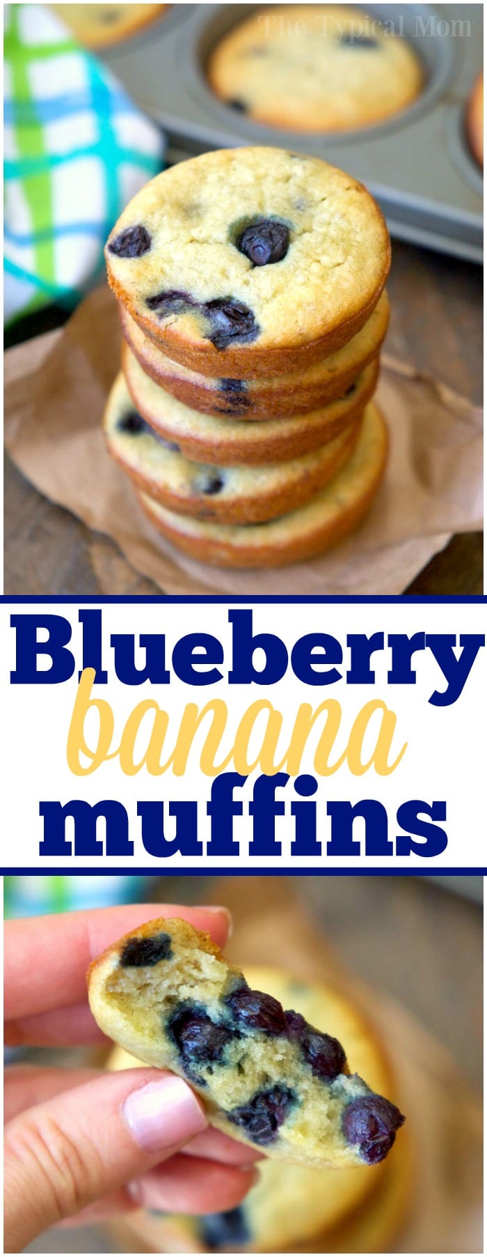 Regular or Mini Sour Cream Blueberry Banana Muffins