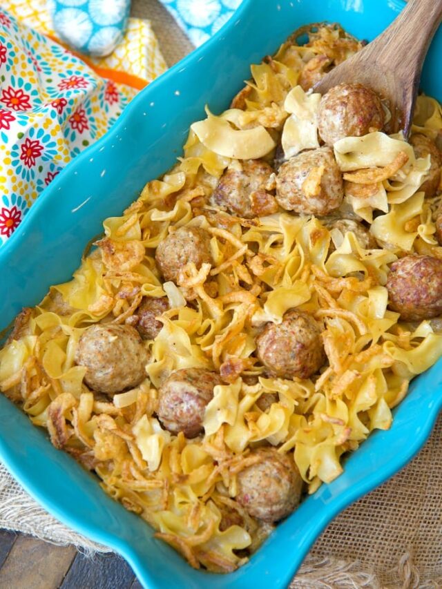 Swedish Meatball Noodle Bake · The Typical Mom