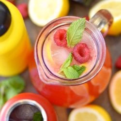 homemade raspberry lemonade