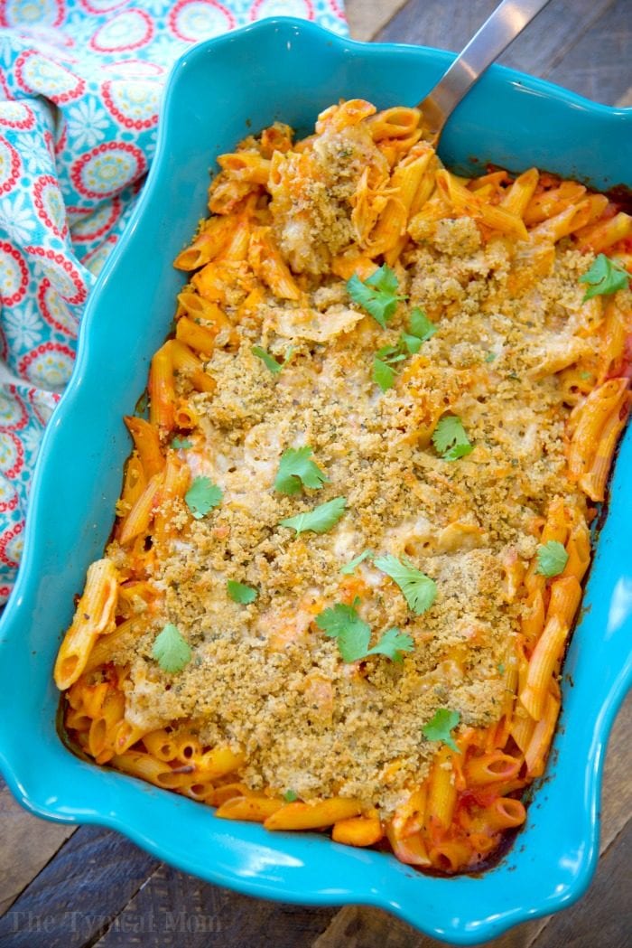 No Boil Easy Chicken Parmesan Casserole with Pasta