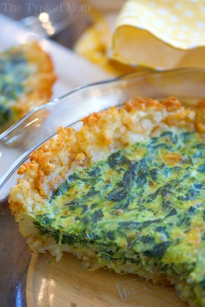 tater tot crusted spinach quiche