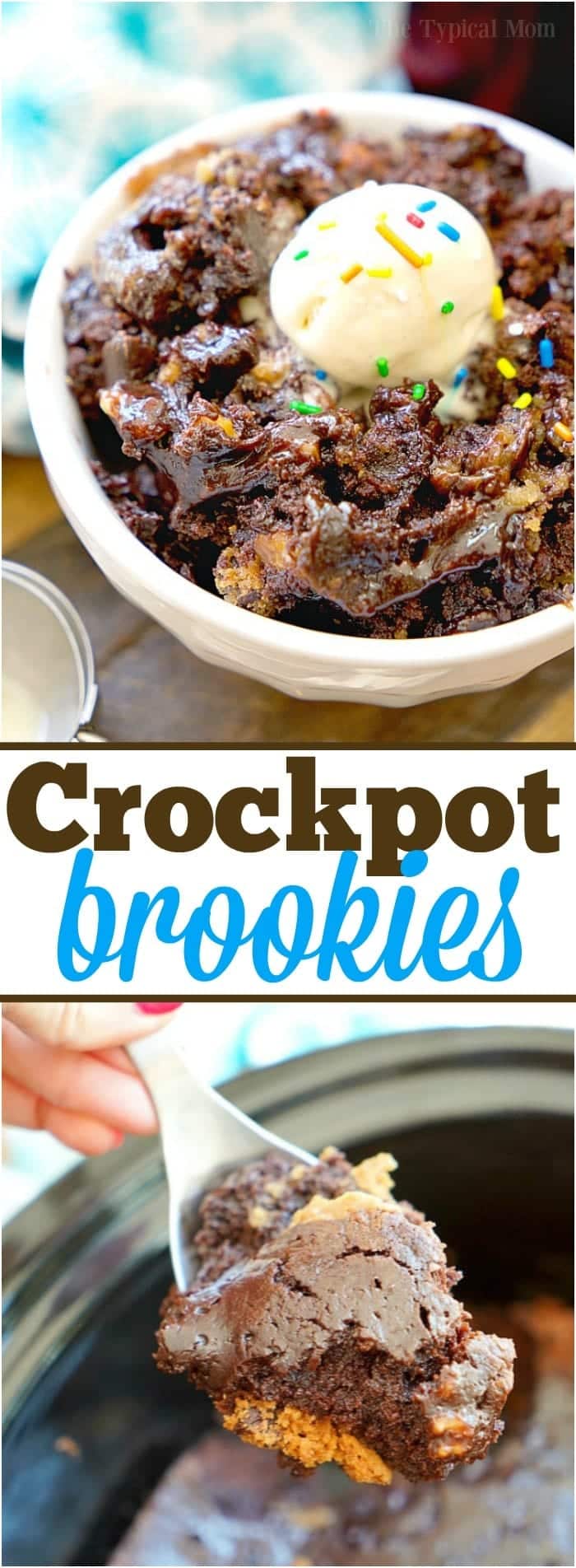 Crockpot Brookies - Easy Slow Cooker Brownies Recipe