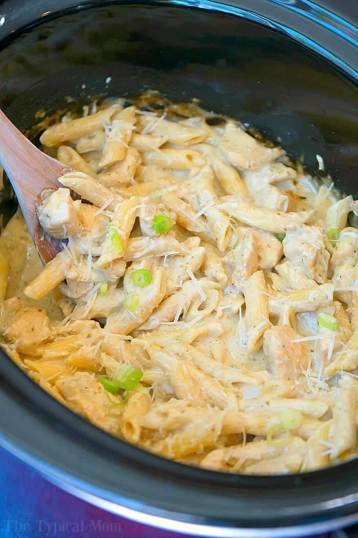 Crockpot Pesto Chicken Alfredo Casserole The Typical Mom