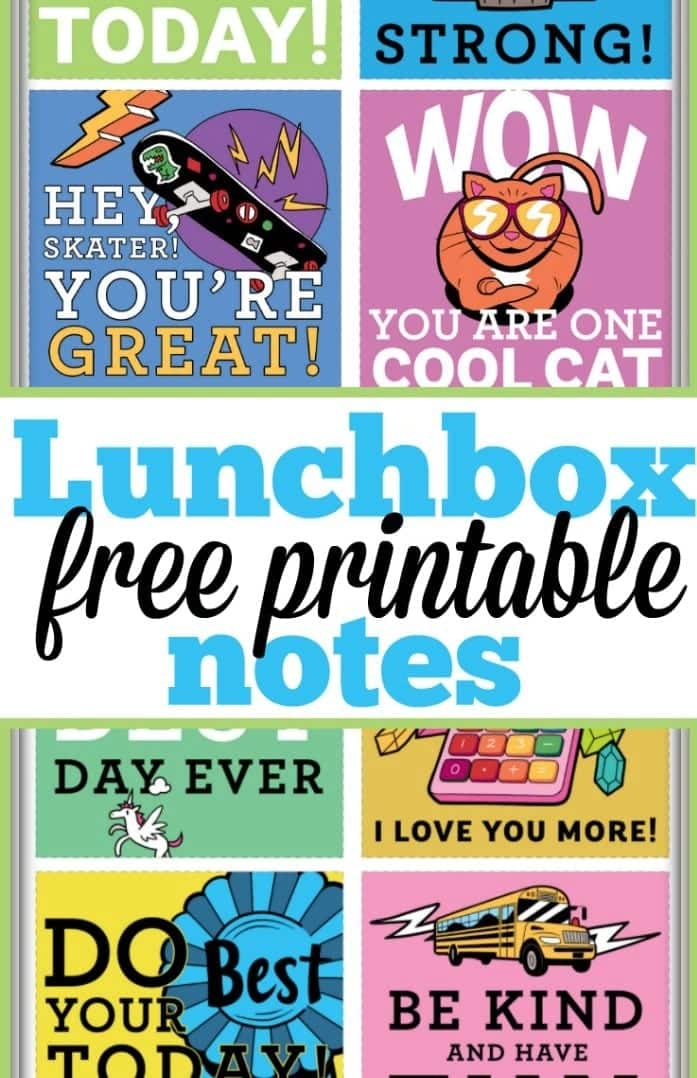 printable lunch box notes for kindergarten