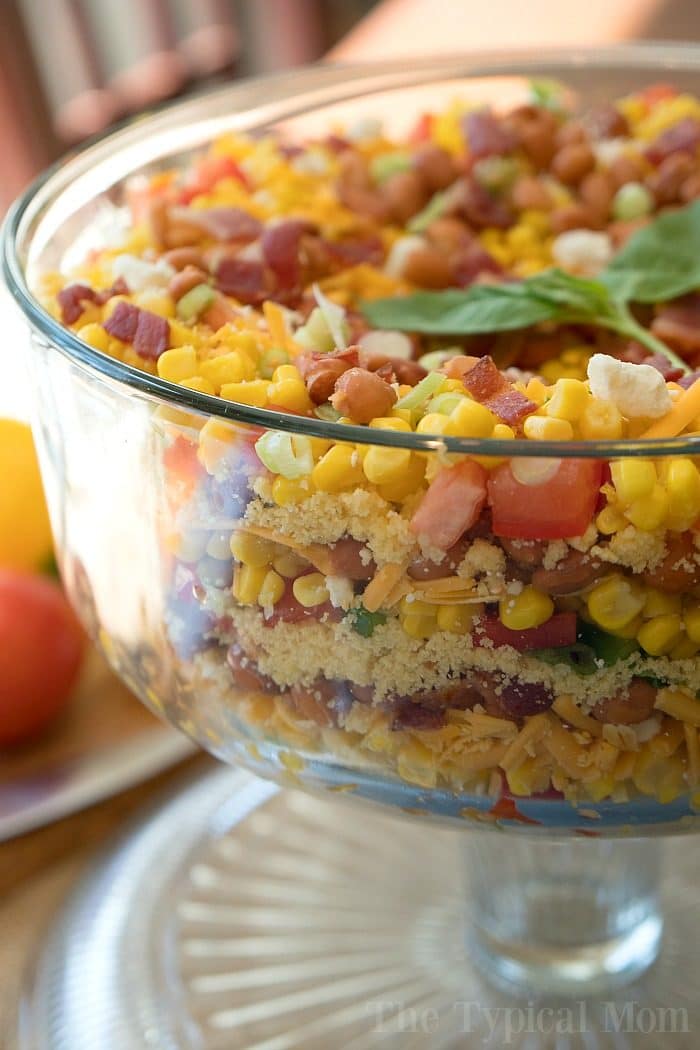 Southern Easy Layered Cornbread Salad · The Typical Mom