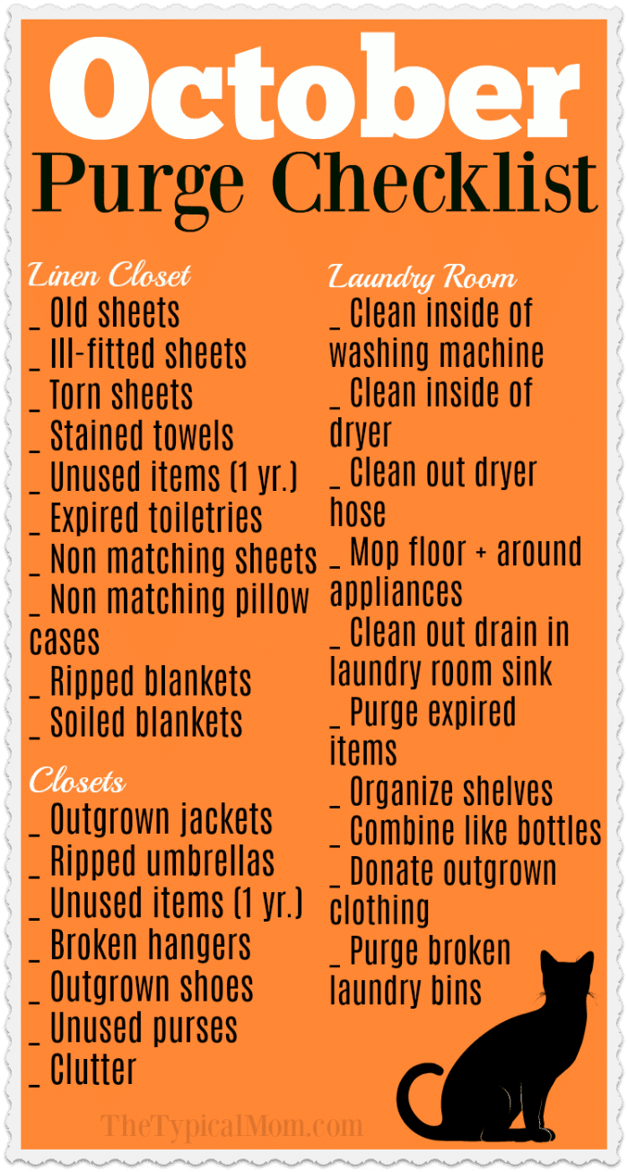 Free Printable Fall Cleaning Checklist October Cleaning Printable