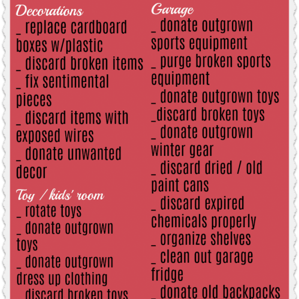 December purge checklist: Discover how to declutter your house with tasks for decorations, garage, and toy room organization.