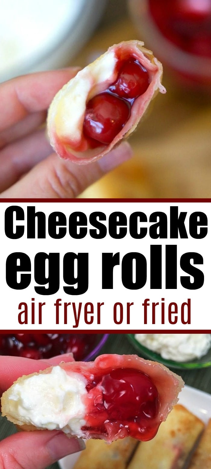 Air Fryer Or Fried Cherry Cheesecake Egg Rolls With Pie Filling 1261