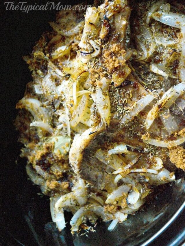 Slow Cooker Pork Chops with Apples · The Typical Mom