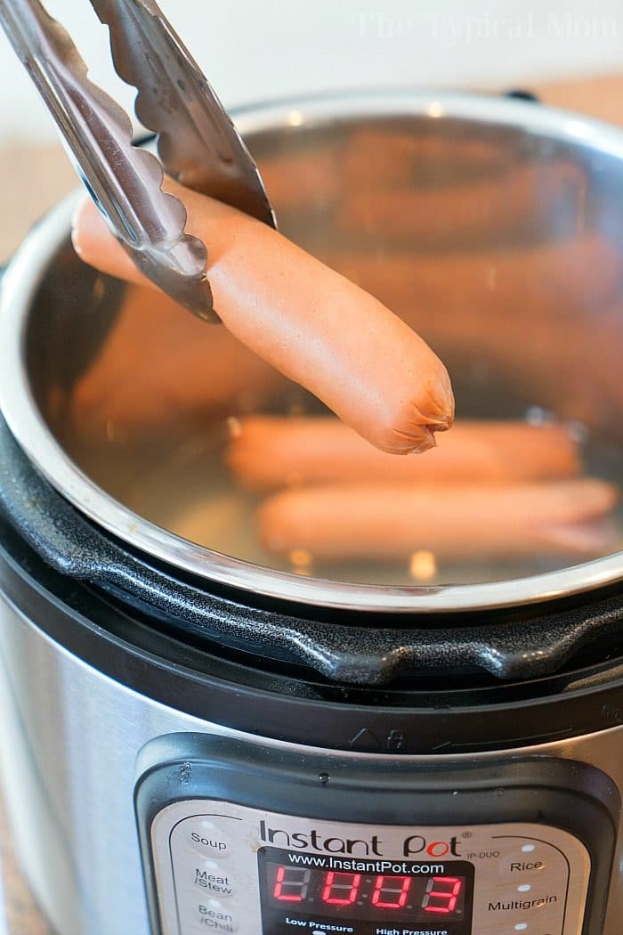 How long to cook frozen hot dogs in instant pot sale